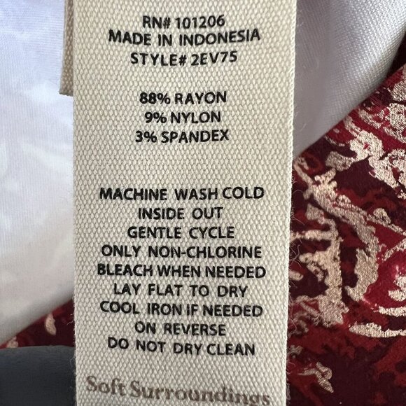 Soft Surroundings New XL Red Gold Floral Perfect Ponte Straight Leg Serrano Pant - Picture 11 of 12